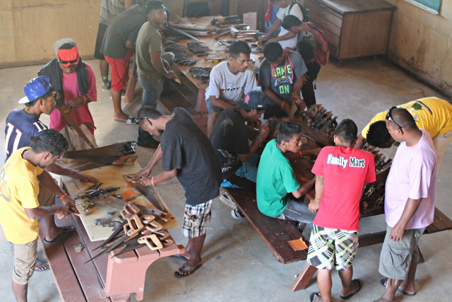 WAM Trainees first week doing inventory and cleanup. Photo: Tolina Tomeing