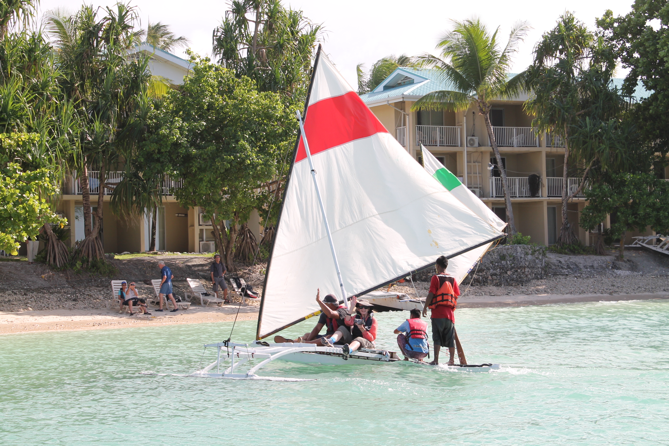 Captain Linton Baso takes passengers for a ride. Photo: Tolina Tomeing